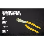 Southwire 8 in. High-Leverage Angled Head Diagonal Cutting Pliers with Dipped Handles thumbnail 7