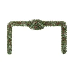 Home Accents Holiday Woodmoore 17 ft. Artificial Christmas Garland with Poinsettias, Berries, and Pinecones thumbnail 3
