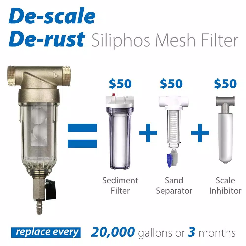 iSpring FWSP50SL Spin Down Sediment Filter Replacement with Siliphos Screen