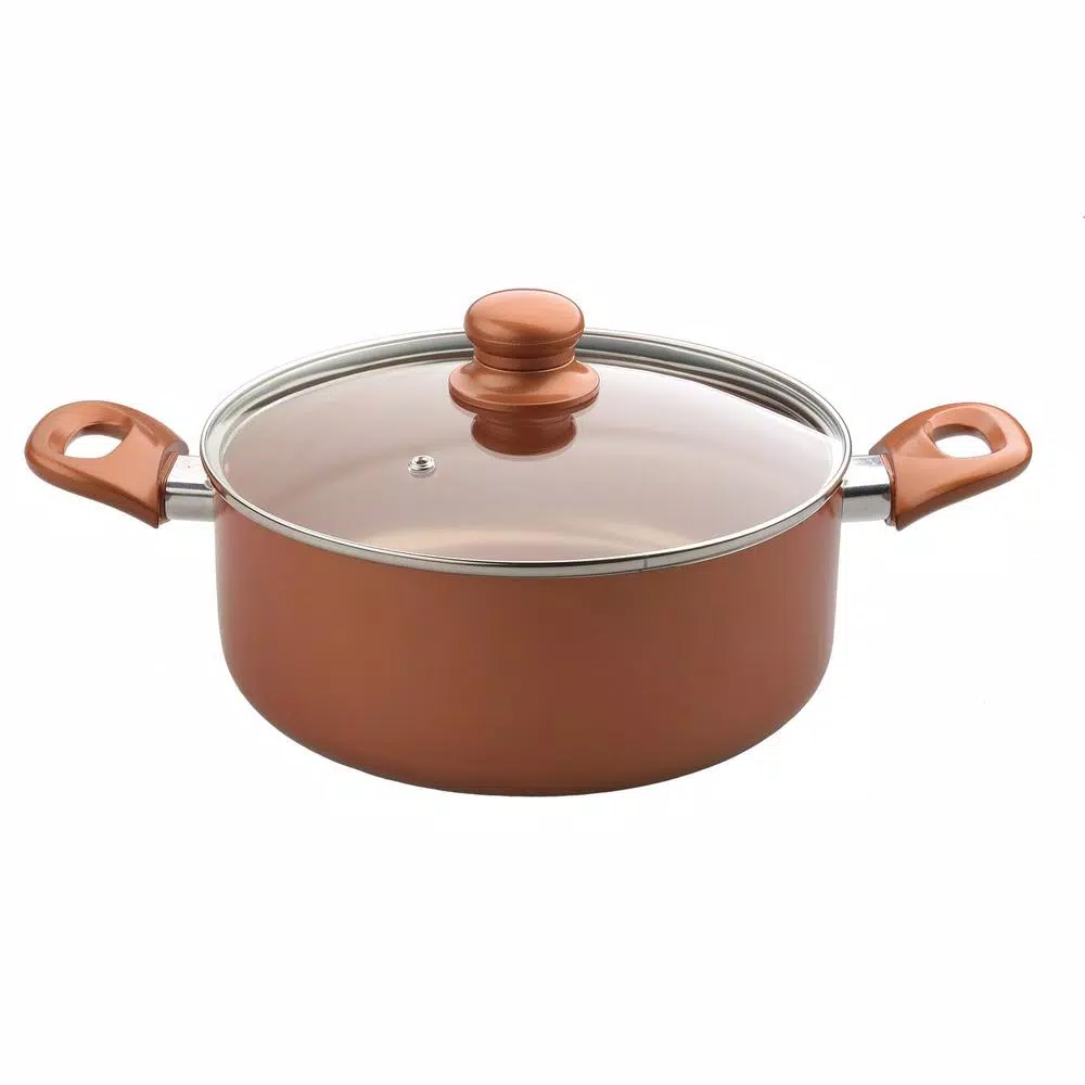 Brentwood Appliances 7-Piece Copper Nonstick Cookware Set with Ergonomic Handles
