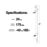 TR Industrial Contractor Series Type 21S UV Resistant Cable Ties, 24 in., 180 lb Tensile Strength thumbnail 4