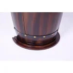 Vintiquewise Rustic Wooden Barrel Shaped Wine Bar Cabinet with Lockable Latch and 10-Bottle Storage thumbnail 7