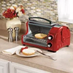Hamilton Beach Easy Reach 1200W 4-Slice Toaster Oven with Roll-Top Door, Red thumbnail 8