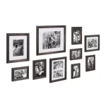 Kate and Laurel Bordeaux Charcoal Gray Wood Gallery Wall Picture Frame Set, 10-Piece thumbnail 2