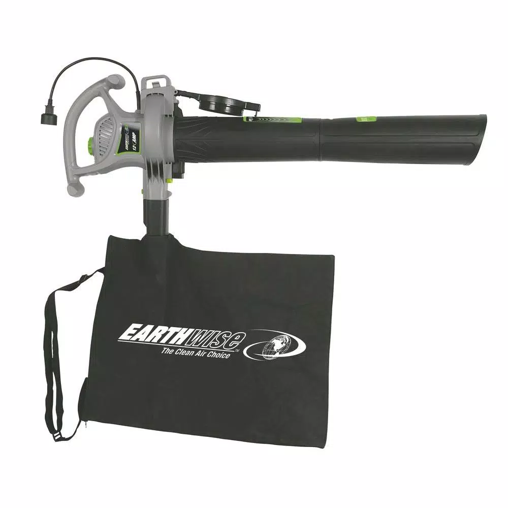 Earthwise 12 Amp Corded Electric 3-in-1 Blower, Vacuum, and Mulcher (240 MPH, 390 CFM)