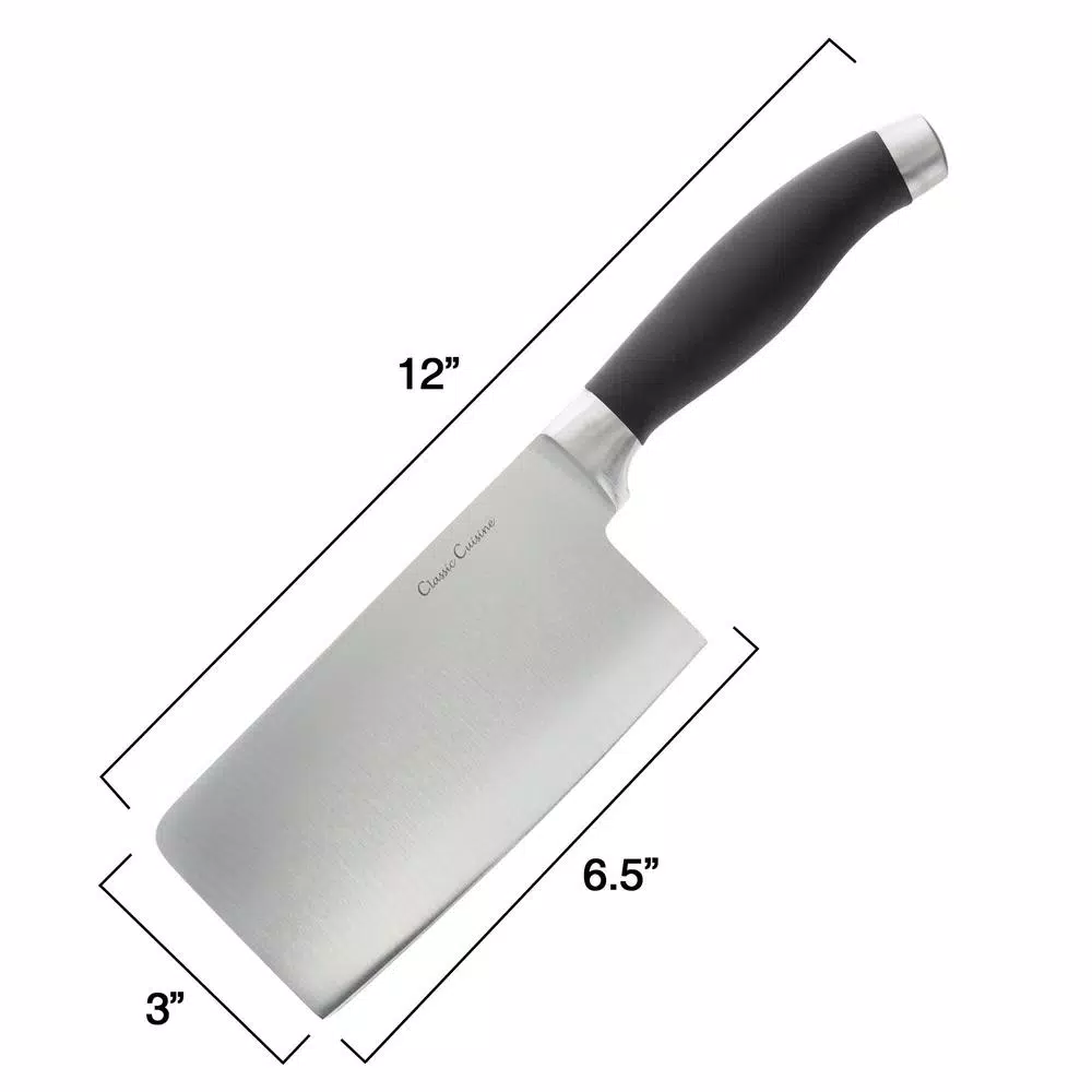 Classic Cuisine 6.5 in. Stainless Steel Chopper Cleaver Knife with Non-Slip Comfort Grip