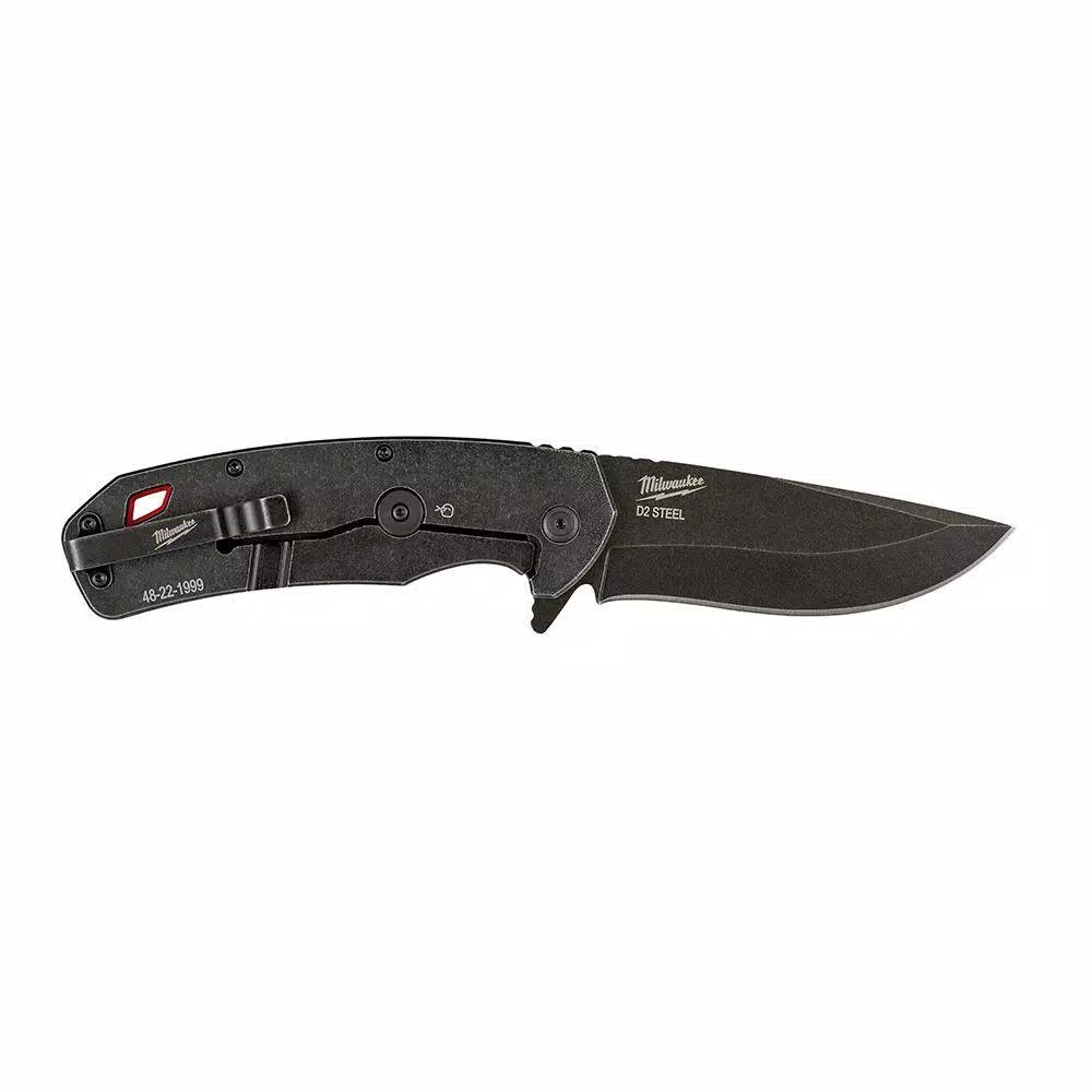 Milwaukee Hardline 3.5 in. D2 Steel Smooth Blade Folding Pocket Knife
