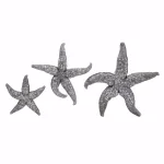 IMAX Magali Silver Starfish Wall Decor Set of 3 - Distressed Gray Polystone Sculptures thumbnail 2