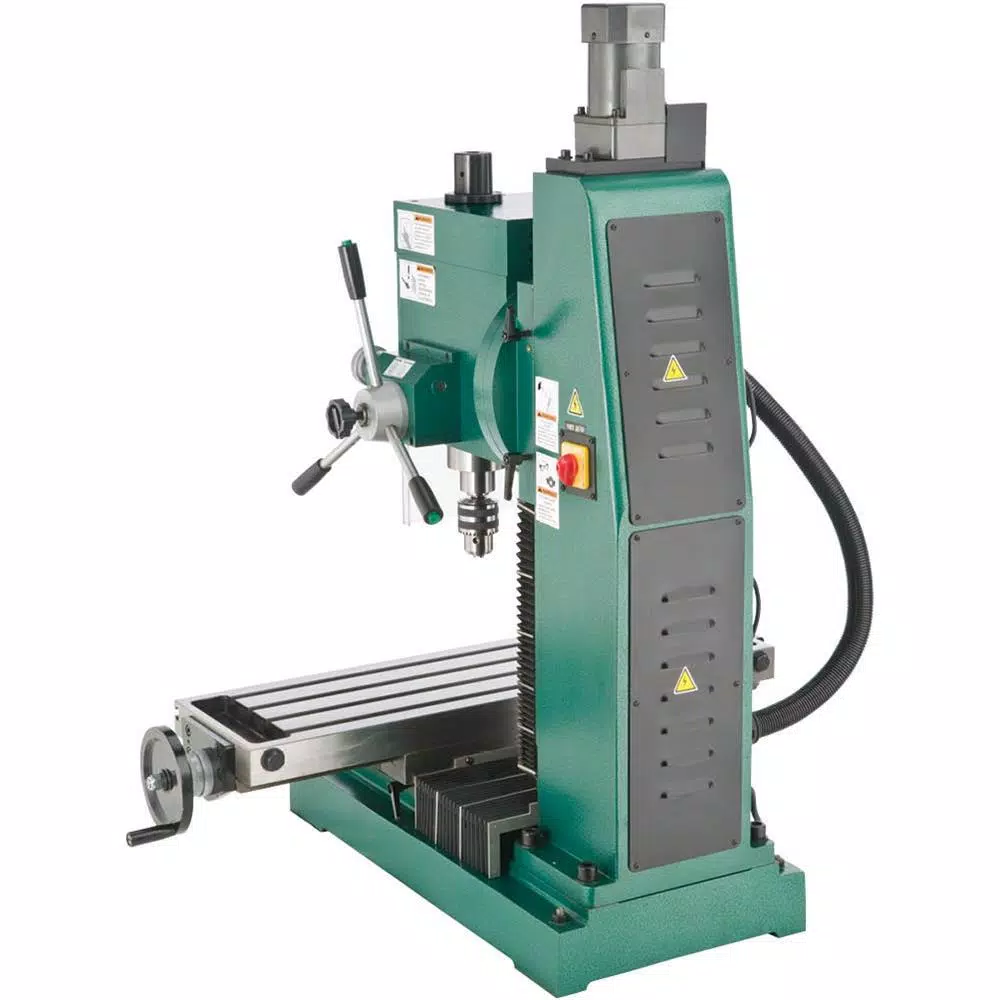 Grizzly Industrial Heavy-Duty Benchtop Milling Machine with Motorized Headstock and Digital Displays