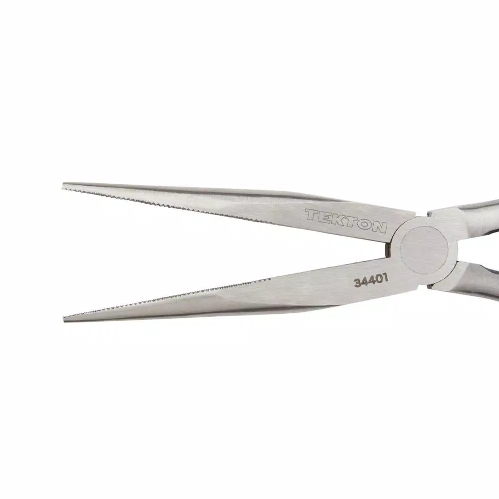 TEKTON 11 in. Long Reach Long Nose Pliers with Crosscut Teeth