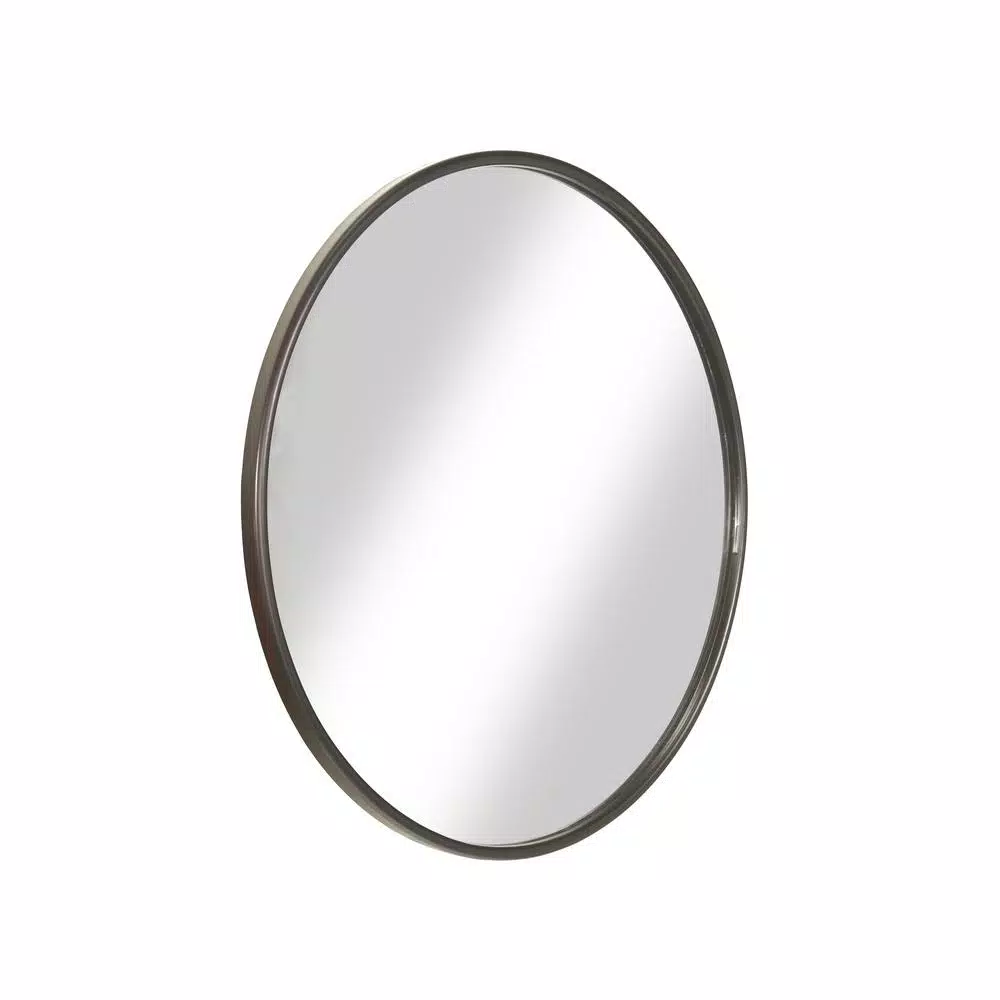 Martin Svensson Home 30 in. Round Oil Rubbed Bronze Metal Frame Accent Mirror