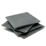 Creative Home Natural Dark Gray Slate Coaster Set of 4 - 4 in. x 4 in. Rustic Stone Coasters thumbnail 3