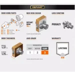 Defiant Stainless Steel Privacy Door Knob Set for Bedroom and Bathroom thumbnail 9