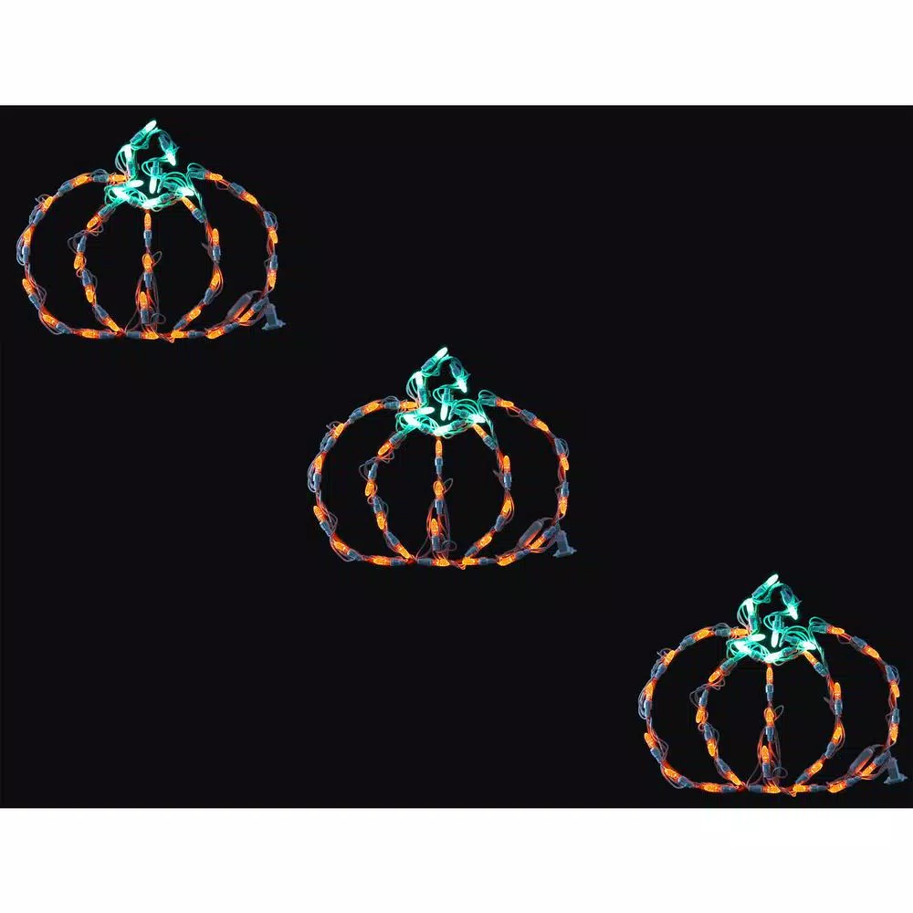 Haunted Hill Farm Mini Pumpkin LED Halloween Light Set, Indoor/Outdoor (Set of 3)