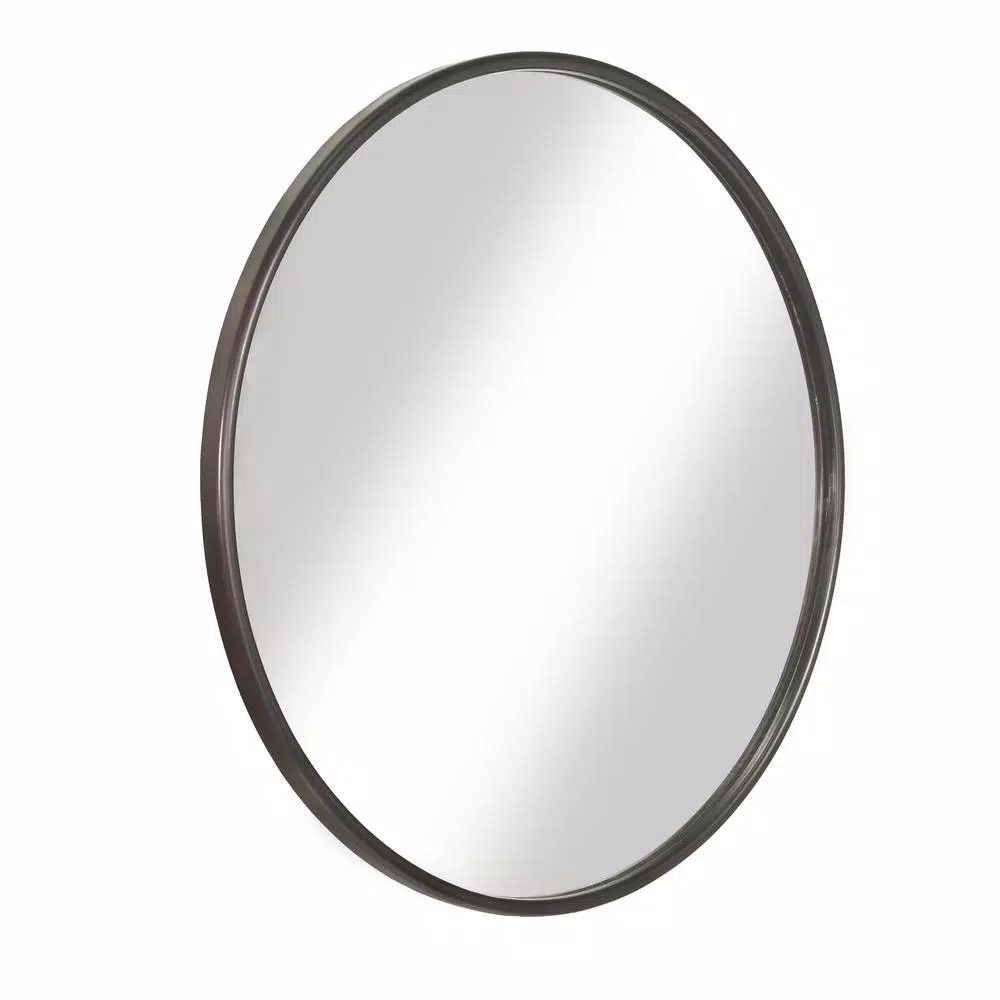 Martin Svensson Home 36 in. Round Oil Rubbed Bronze Metal Frame Accent Mirror
