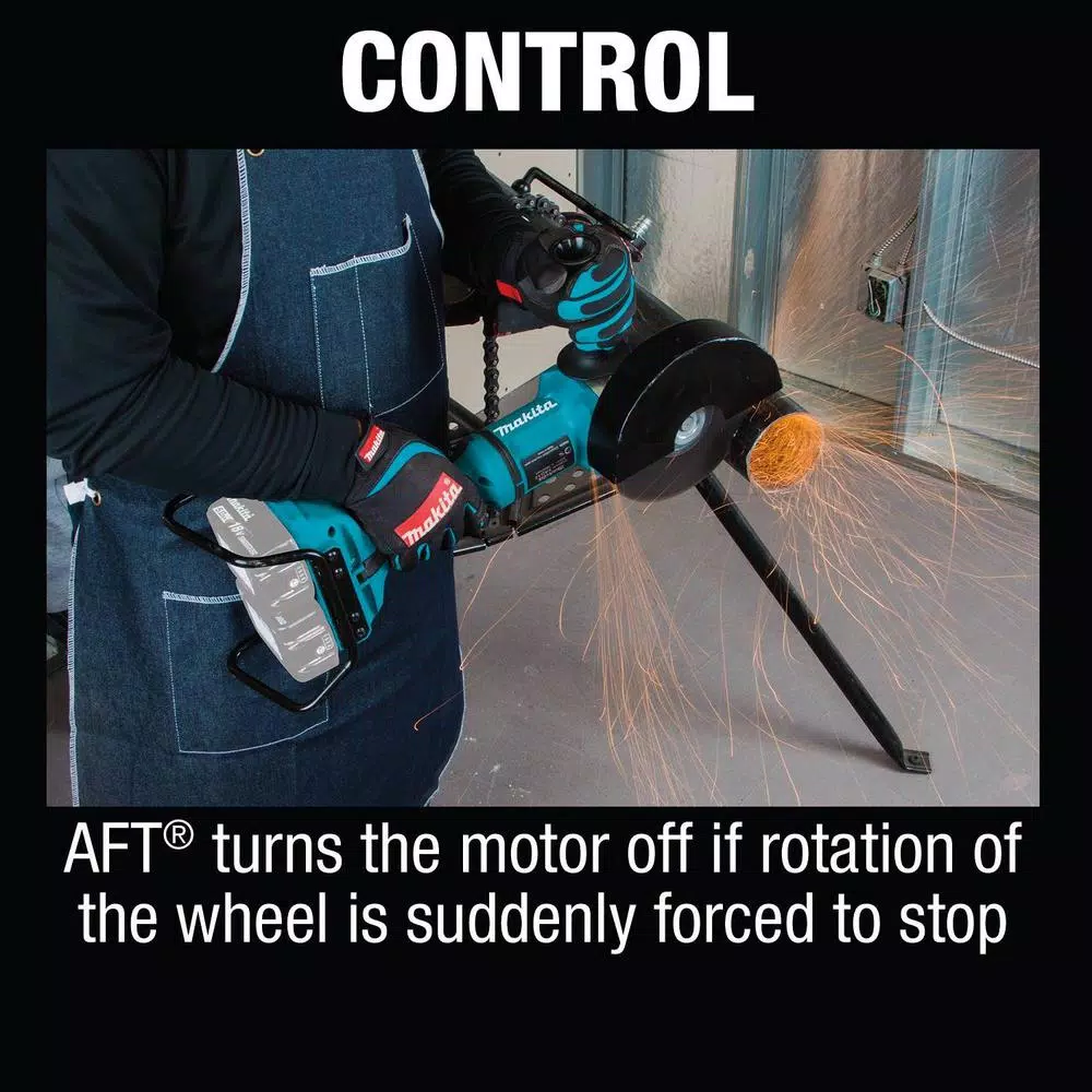 Makita 18V X2 LXT Brushless 7 in. Cordless Angle Grinder with AWS & Electric Brake