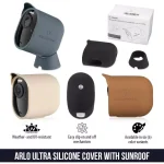 Wasserstein Protective Silicone Sunroof Skins for Arlo Ultra, Ultra 2, Pro 3 & Pro 4 (3-Pack, Black) thumbnail 2