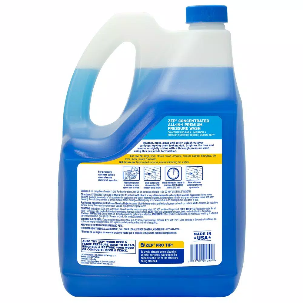 ZEP All-in-1 Pressure Wash Concentrate, 172 oz (Case of 4)