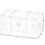 Vintiquewise 12 in. Wooden Pirate Style Treasure Chest - Antique Cherry Decorative Storage Box thumbnail 4
