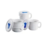 Corningware French White 8-Piece Stoneware Pop-Ins Mug and Casserole Set with Lids thumbnail 1