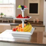 Chef Buddy 3-Tier Collapsible Dessert Stand, Square White Serving Tray Set with Self-Storing Base thumbnail 7