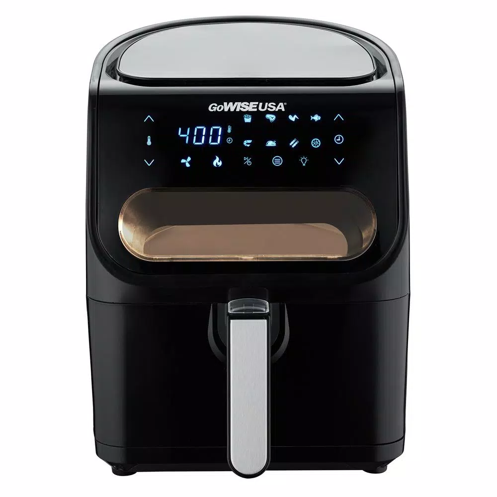GoWISE USA 4 Qt. Digital Air Fryer with Viewing Window and 8 Presets, 1500W, Black