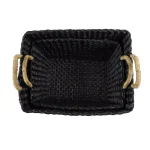 LITTON LANE Large Black Water Hyacinth Wicker Baskets with Banana Leaf Handles, Set of 2 thumbnail 4
