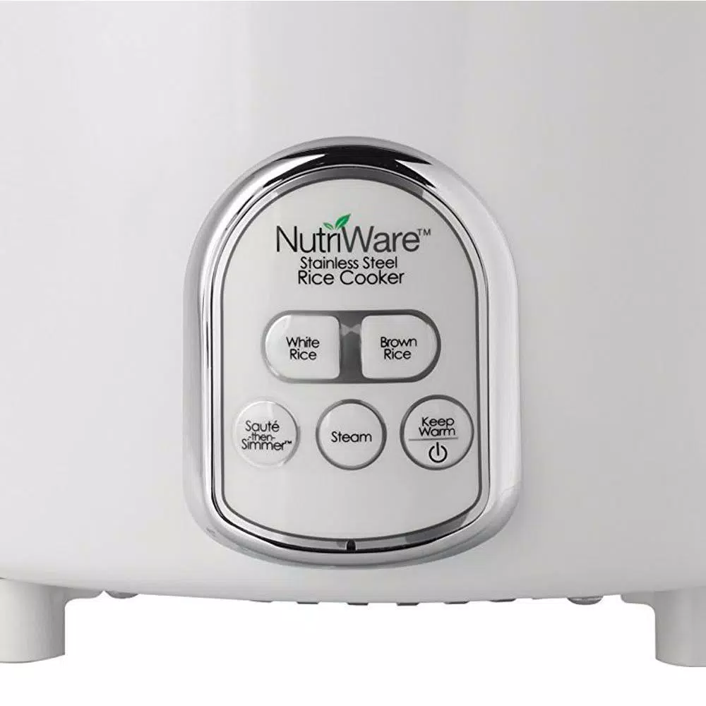 AROMA NutriWare 7-Cup Digital Rice Cooker and Food Steamer with Saute-Then-Simmer Technology, White