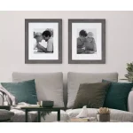 Kate And Laurel Edson Gray Rustic Farmhouse Picture Frame Set, 16x20 in. Matted to 11x14 in. (Set of 2) thumbnail 6