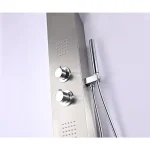 ANZZI Anchorage 60 in. 2-Jet Full Body Shower Panel System with Heavy Rain Head & Spray Wand, Brushed Steel thumbnail 2