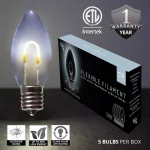 Wintergreen Lighting FlexFilament C9 LED Shatterproof Cool White Vintage Edison Bulbs (5-Pack) thumbnail 2