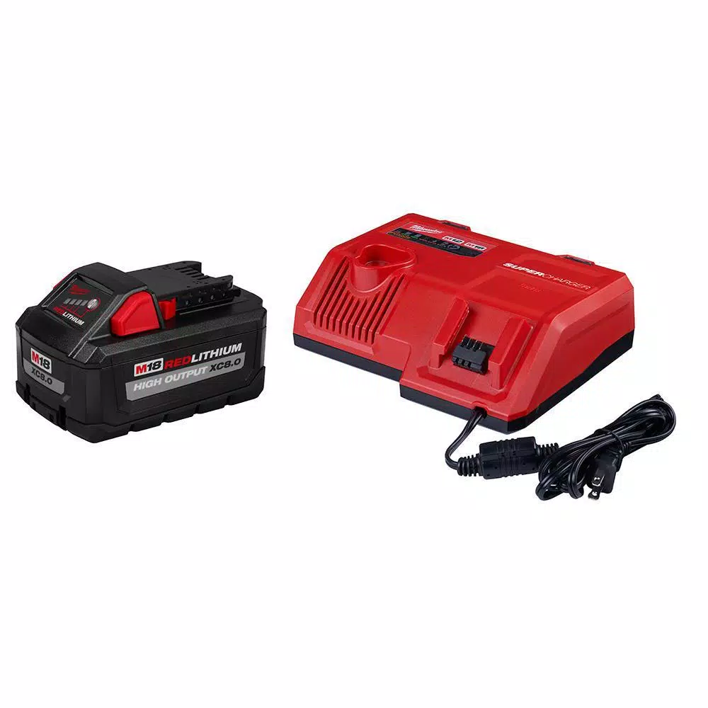 Milwaukee M18 FUEL 18V Brushless Reciprocating Saw Kit with 8.0 Ah Battery and Super Charger
