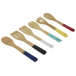 Home Basics Bamboo Kitchen Utensil Set of 6 - Modern Spatulas and Cooking Spoons thumbnail 2