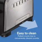 Hamilton Beach Expert-Toast 2-Slice Toaster, 900W, Black and Stainless Steel with Wide Slots thumbnail 6