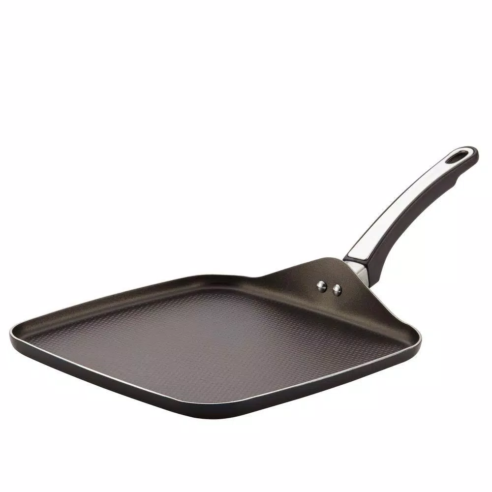 Farberware High Performance 10.75 in. Aluminum Nonstick Square Griddle, Black