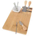 Classic Cuisine 9-Piece Bamboo Cheese Board Set with Stainless Steel Cutlery thumbnail 1