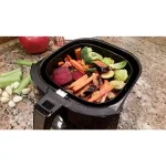 Ovente 3.2 Qt. White Air Fryer with Grill Pan and Non-Stick Basket, 1400W, 6 Presets thumbnail 5