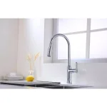 Vanity Art Chrome Single-Handle Pull-Down Kitchen Faucet with 360 Degree Swivel Spout thumbnail 6