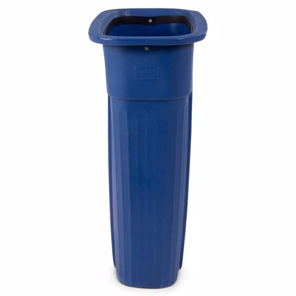Toter Slimline 23 Gallon Blue Rectangular Recycling Bin with Recycle Symbol
