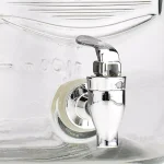 HOME ESSENTIALS AND BEYOND Set of 2 Glass Beverage Dispensers, 1 Gallon Capacity with Chrome Spouts thumbnail 2