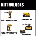 DEWALT 20V MAX XR Brushless Cable Stripper and Stapler Kit with (1) 5.0Ah & (1) 2.0Ah Battery thumbnail 2