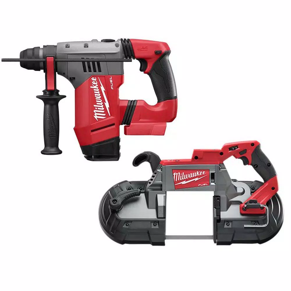 Milwaukee M18 FUEL 1-1/8 in. SDS-Plus Rotary Hammer and Deep Cut Band Saw 2-Tool Combo Kit