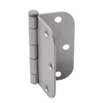 Hardware Essentials 3-1/2 in. Satin Chrome Residential Door Hinge, 5/8 in. Radius, Full Mortise (9-Pack) thumbnail 4