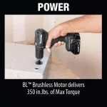 Makita 18V LXT Sub-Compact Brushless 1/2 in. Driver-Drill Kit with Bonus LED Flashlight thumbnail 12