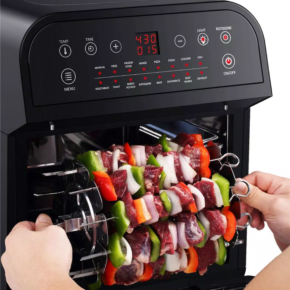 GoWISE USA Gowise 12.7 Qt. Air Fryer Oven with Rotisserie, 15 Presets, and 10 Accessories