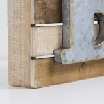 Crystal Art Gallery Rustic Metal and Wood Initial Letter B - Galvanized Industrial Wall Decor thumbnail 4