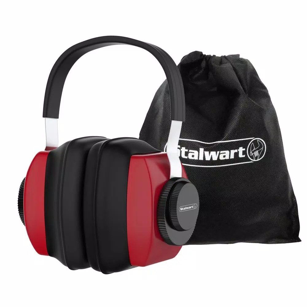 Stalwart Red/Black Over-Ear Hearing Protection Ear Muffs, 28dB NRR