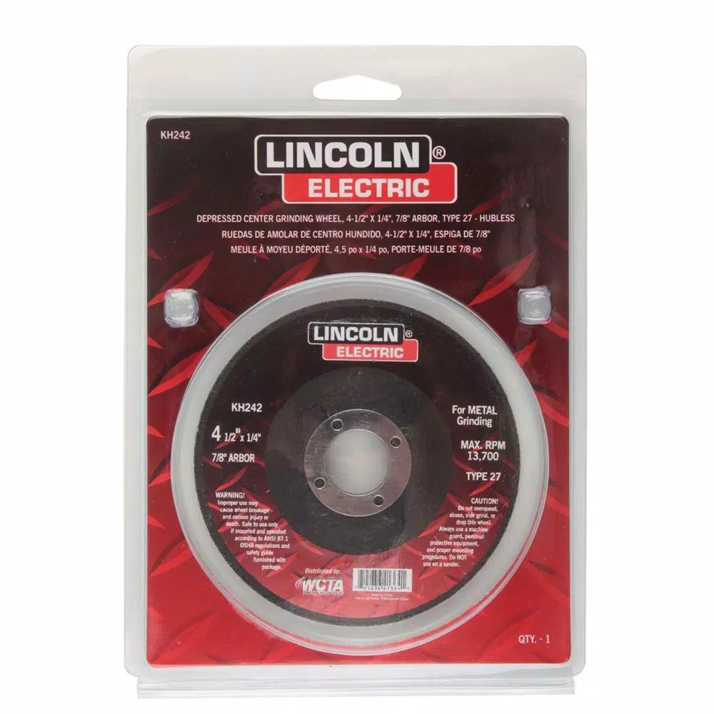 Lincoln Electric 4-1/2 in. x 1/4 in. Type 27 Aluminum Oxide Grinding Wheel