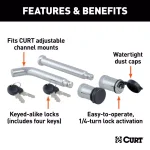 CURT Channel Mount Lock Set, 5/8" Diameter, Keyed Alike thumbnail 3