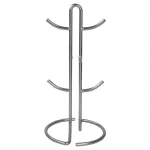 Home Basics Satin Nickel Metal Mug Tree Holder - 6 Hook Coffee and Tea Cup Display Rack thumbnail 1